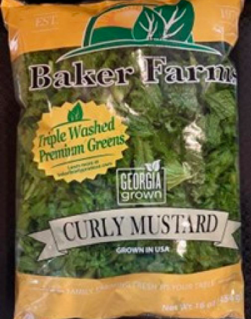 Baker Farms Curly Mustard greens Listeria recall